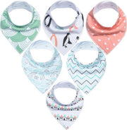 JillyBee - Slab - Slabbetje - Slabber - Bandana - 6pack - Pinguin - Huisjes - Hartjes - ZigZag - Blaadjes - Mintgroen - Roze - Wit - Zwart - Groen