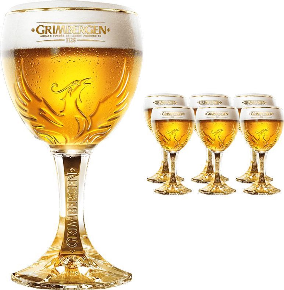 Grimbergen bierglazen 25cl. 6 stuks