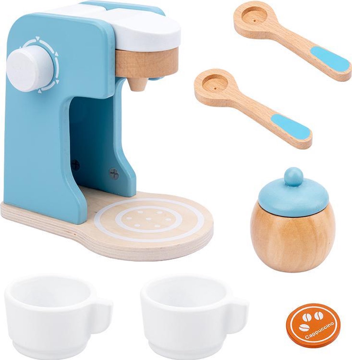 Cucinino houten Speelgoedkoffiezetapparaat met accessoires - Koffiemachine voor kinderen - Speelgoedkeukenaccessoireset