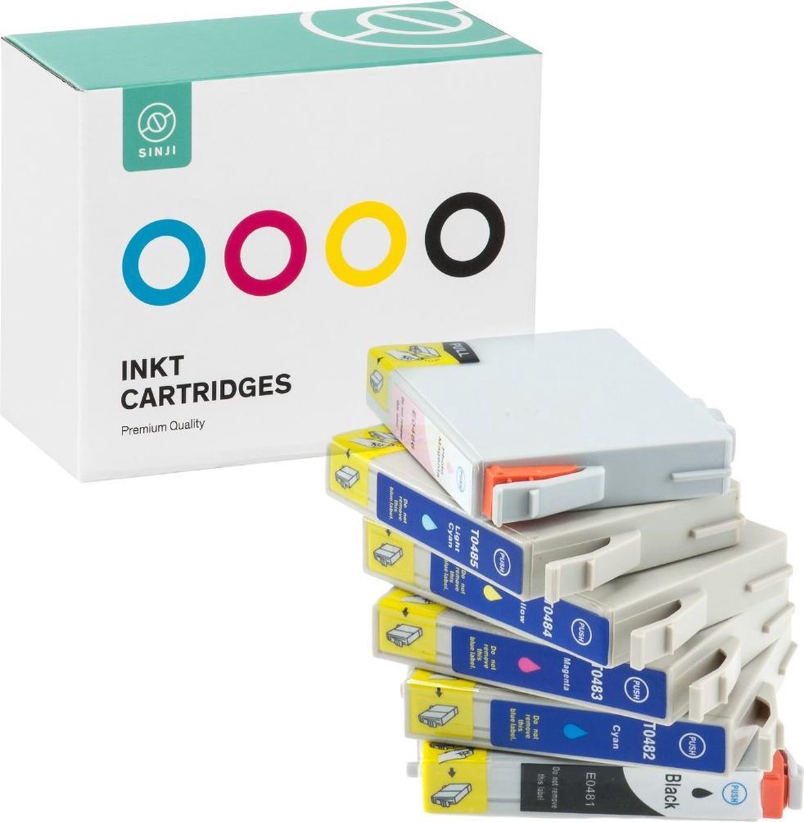 Sinji Inktcartridge voor Epson T0487 - Zwart & Kleur - Multipack -  Hoge capaciteit