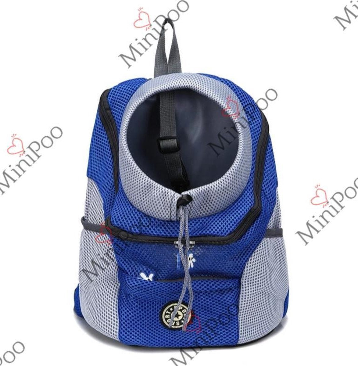 Honden rugzak| Draagtas puppy |Blauw | Maat L tm 9 kg