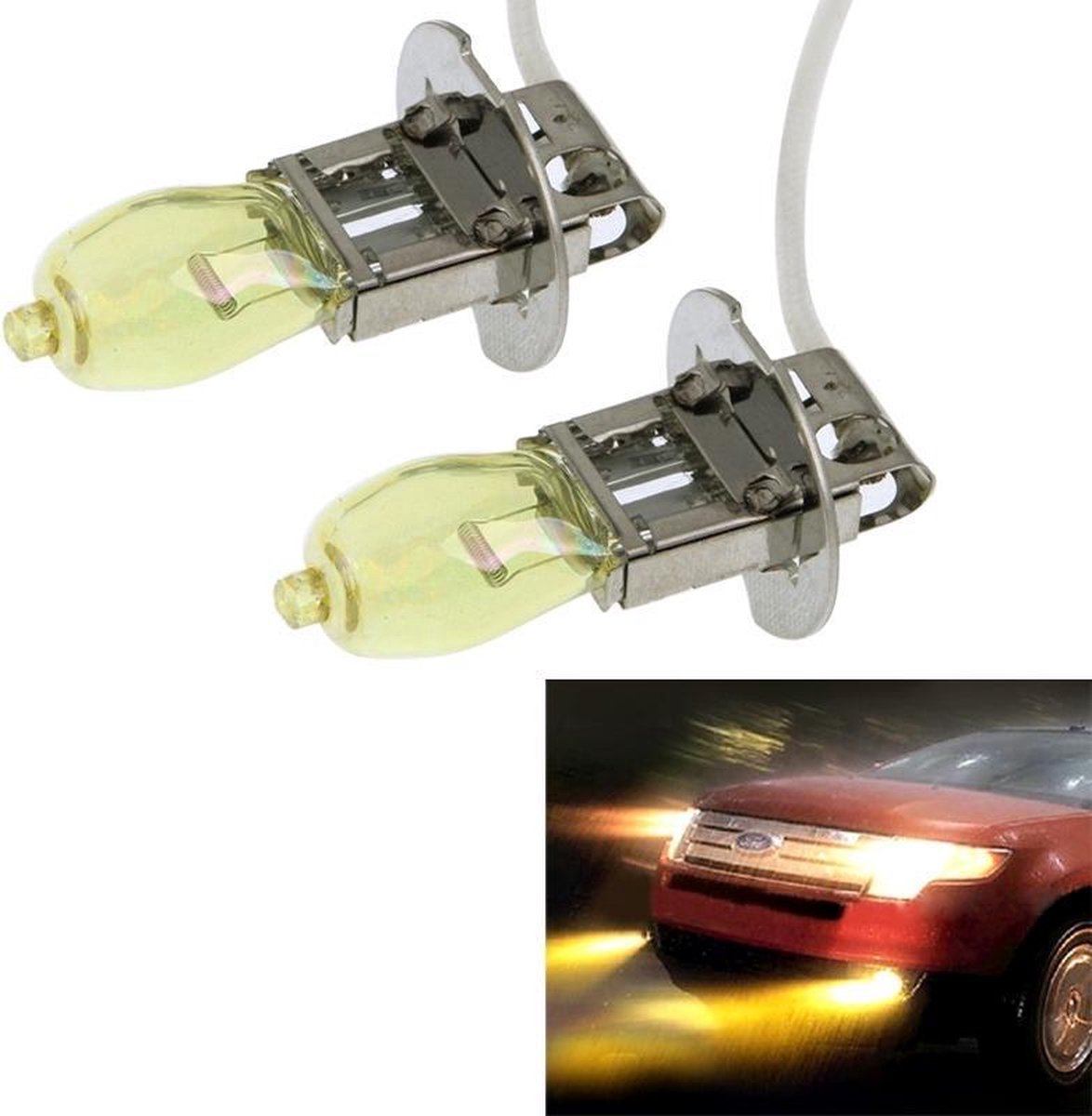 2 X H3 HOD Halogeenlampen 12V 100W 2400 LM 3500K Geellicht Koplampen
