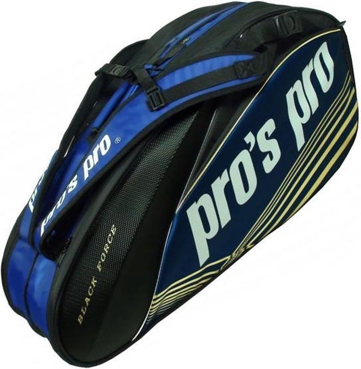Pro's Pro Racketbag-8 Black Force blauw zwart