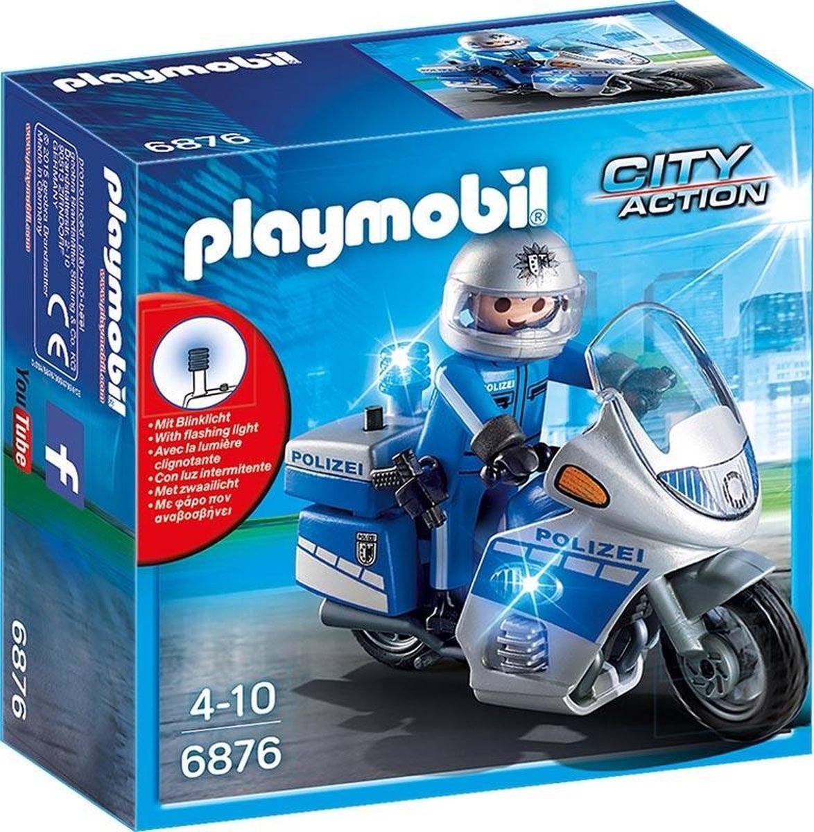 Playm. Motorradstreife m. LED-Blinklicht