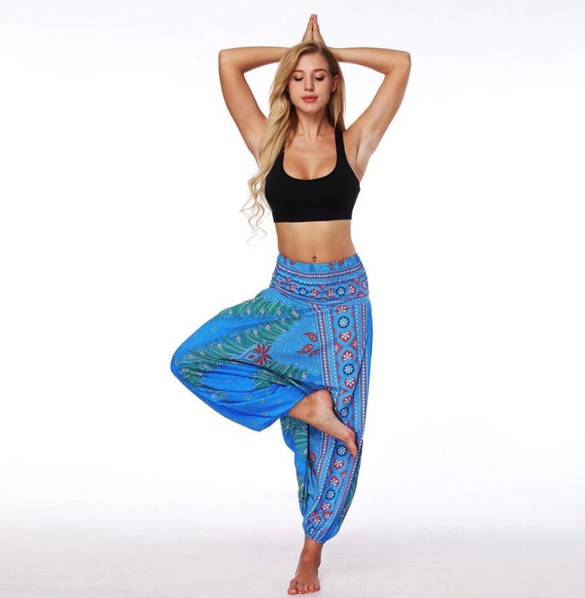 New Age Devi yoga pants loose women high waist Women Summer Loose Yoga Trousers Baggy Boho Jumpsuit Harem Pants gym turquoise