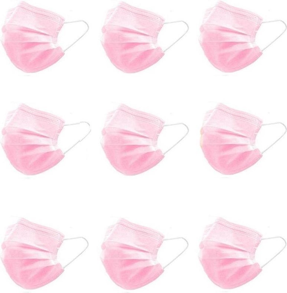 50 Roze Wegwerp Mondmaskers | 50 Gekleurde Mondkapjes | Mondkapjes Roze | 3 Laags | Hoogste Kwaliteitsgarantie