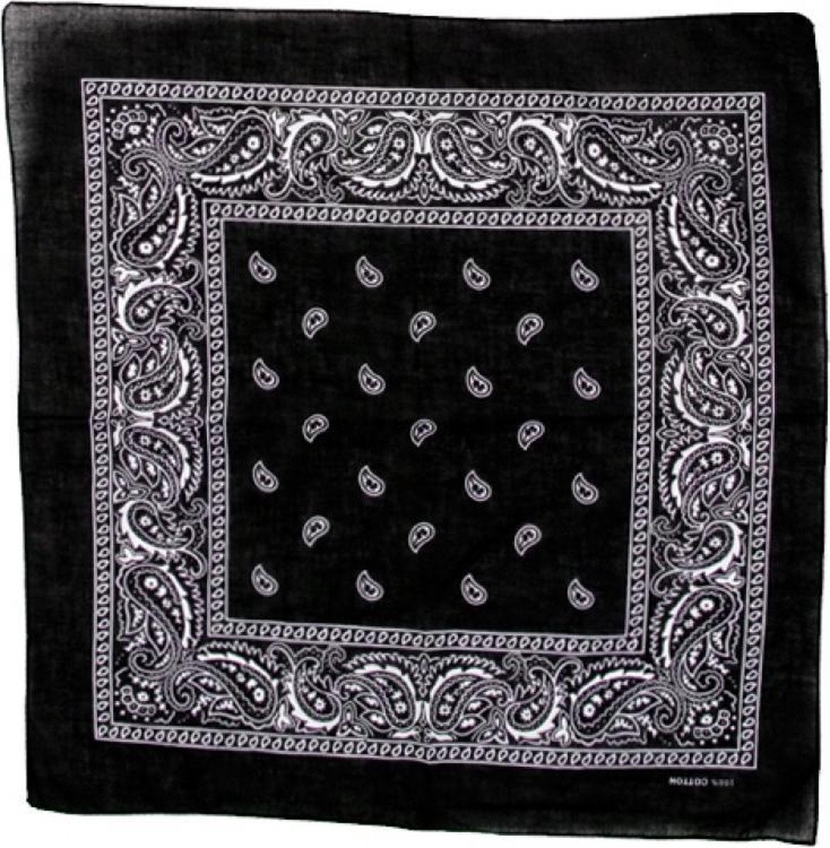 Bandana Paisley vierkant Zwart