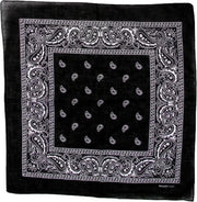 Bandana Paisley vierkant Zwart
