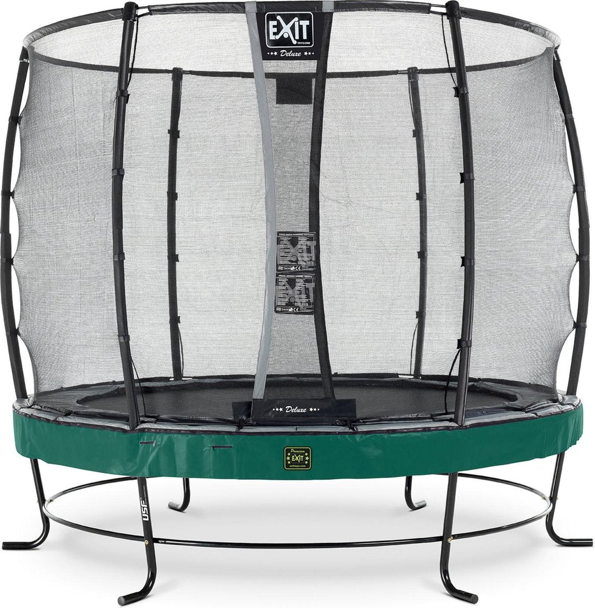 Trampoline EXIT Elegant Premium - ø253cm + net Deluxe - groen