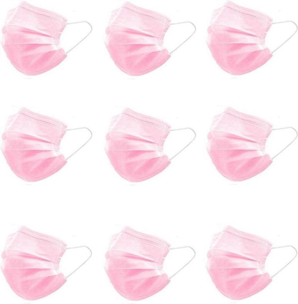 Roze Kinder Wegwerp Mondmaskers | 50 Gekleurde Mondkapjes voor Kids | 14.5 x 9 cm | 3 Laags | Hoogste Kwaliteitsgarantie