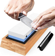 Perow Wetsteen Messenslijper - Slijpsteen - Luxe wetsteen - Bamboe Houder - Korrel 1000/6000