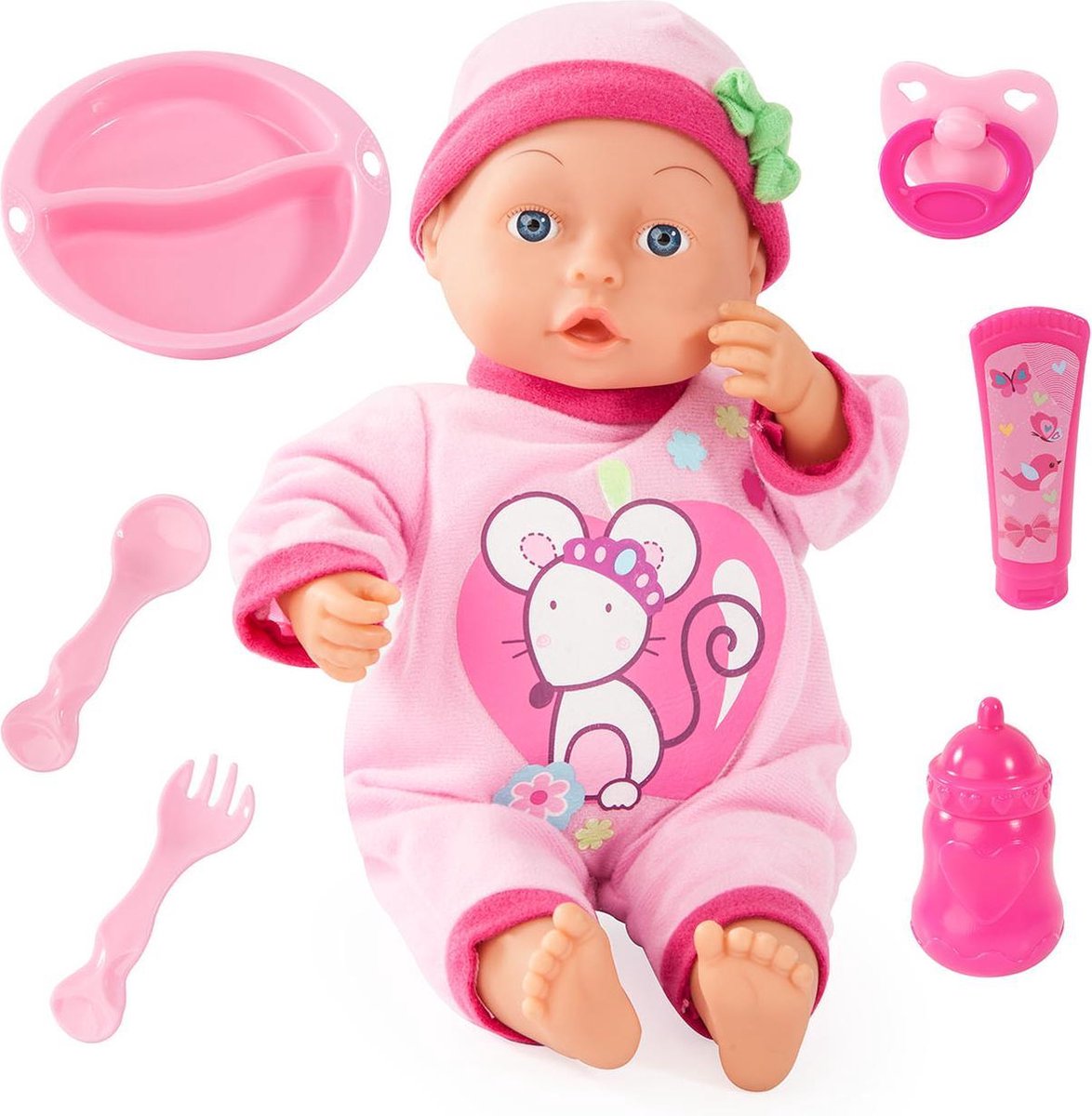 Bayer Babypop - First Words Babydoll - Roze - 33 cm