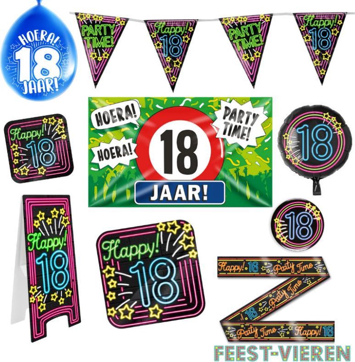 18 jaar verjaardag versiering pakket XL