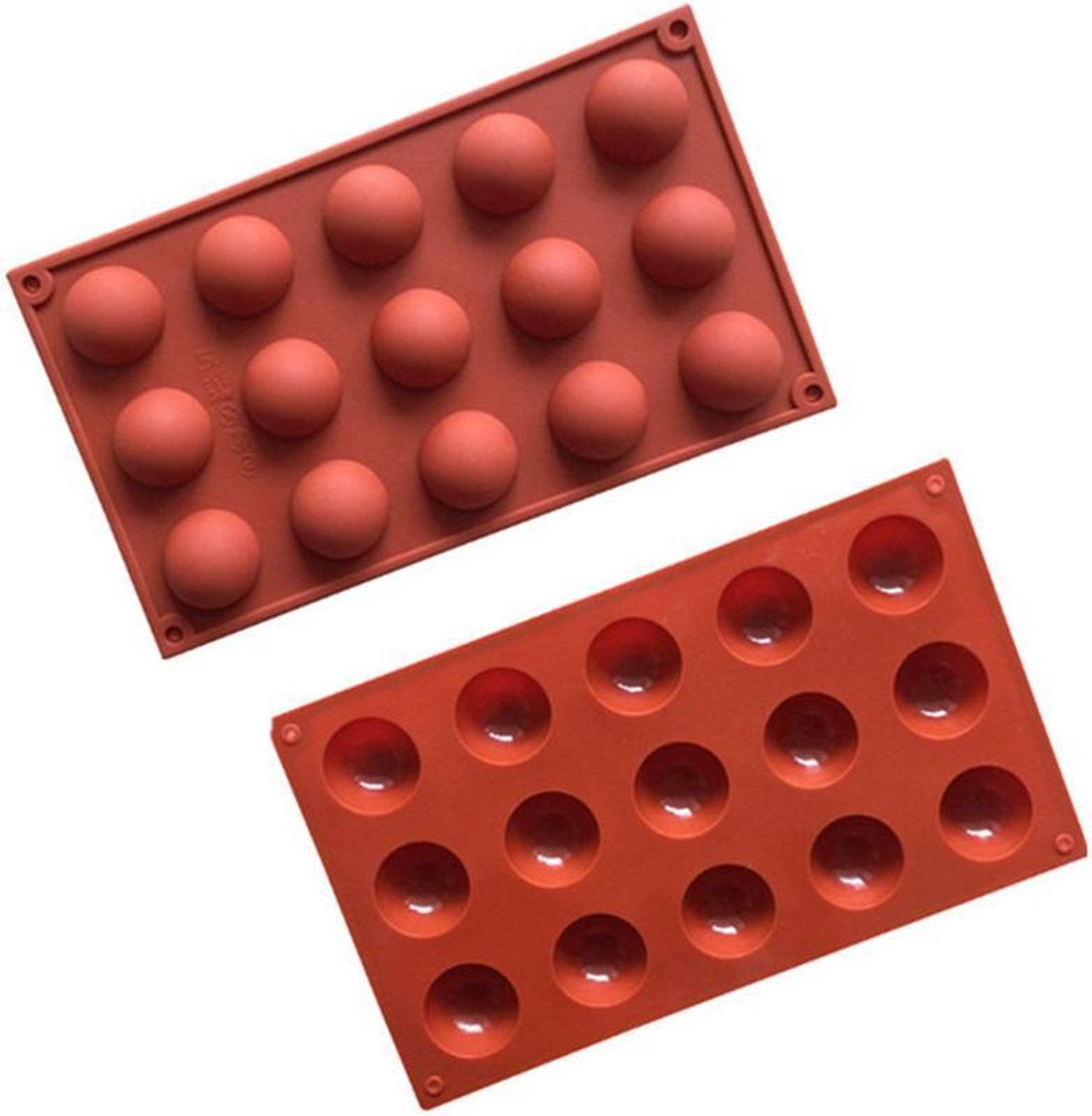 ProductGoods - Siliconen Bakvorm Halve Bollen - Halfrond Rond - 15 Stuks - Bakvormen
