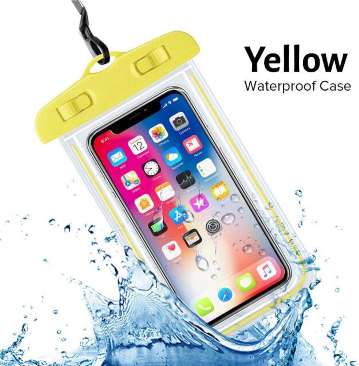 Waterdichte Telefoonhoesjes - Waterproof Hoesje voor Telefoon - Waterdicht Telefoonhoesje - Geel