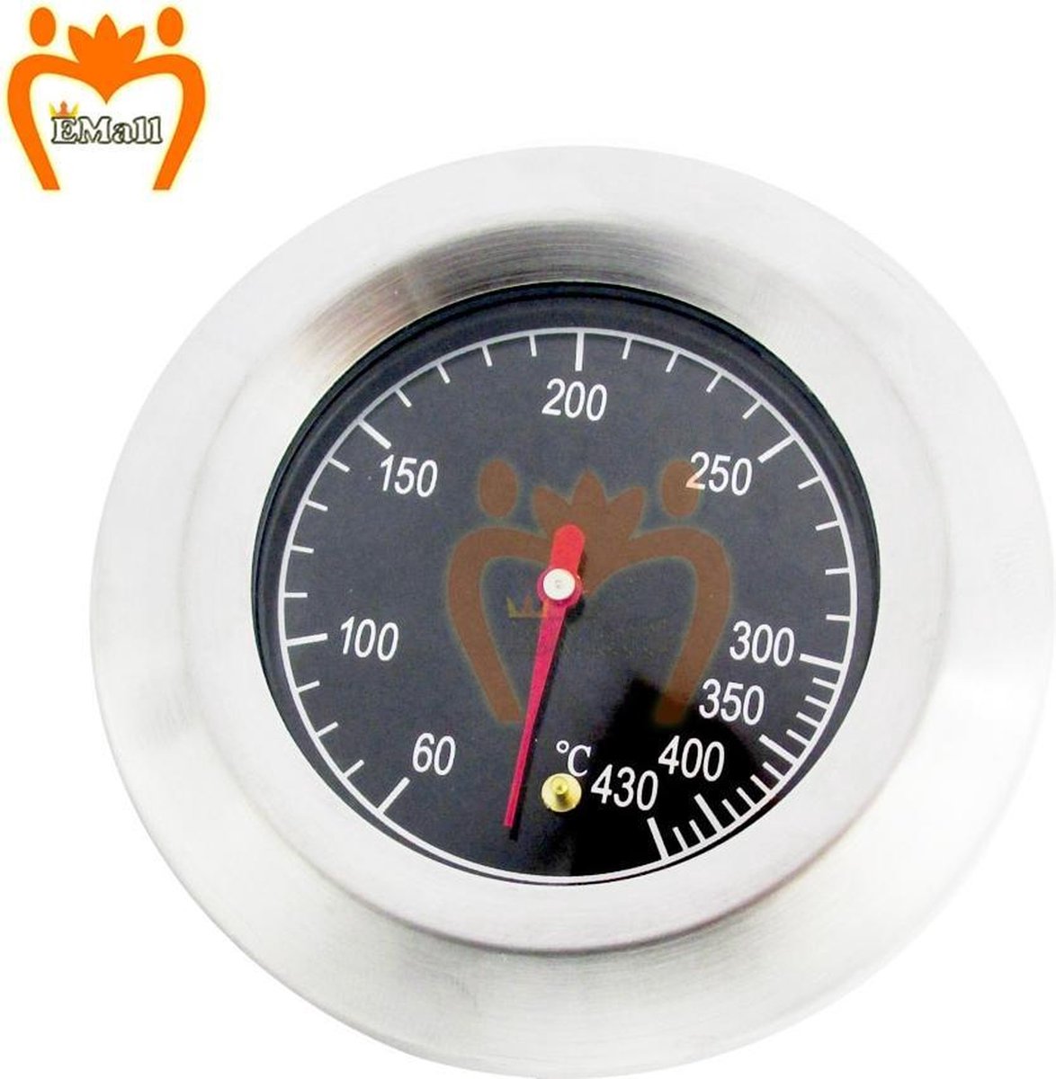 barbecue thermometer - barbecue temperatuurmeter - barbecue warmtemeter in graden - bbq meter - smoker - rookoven - pizzaoven - RVS - roestvast staal - Celsius