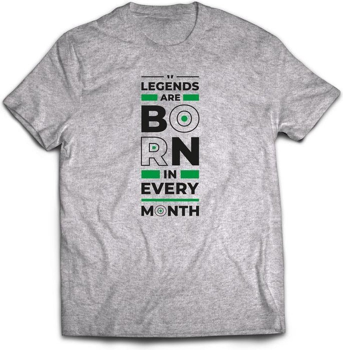 Legends are born in every month - Grijs feest kado T-Shirt Heren/Dames | Groen | Perfect Verjaardag Cadeau Shirt | grappige Spreuken