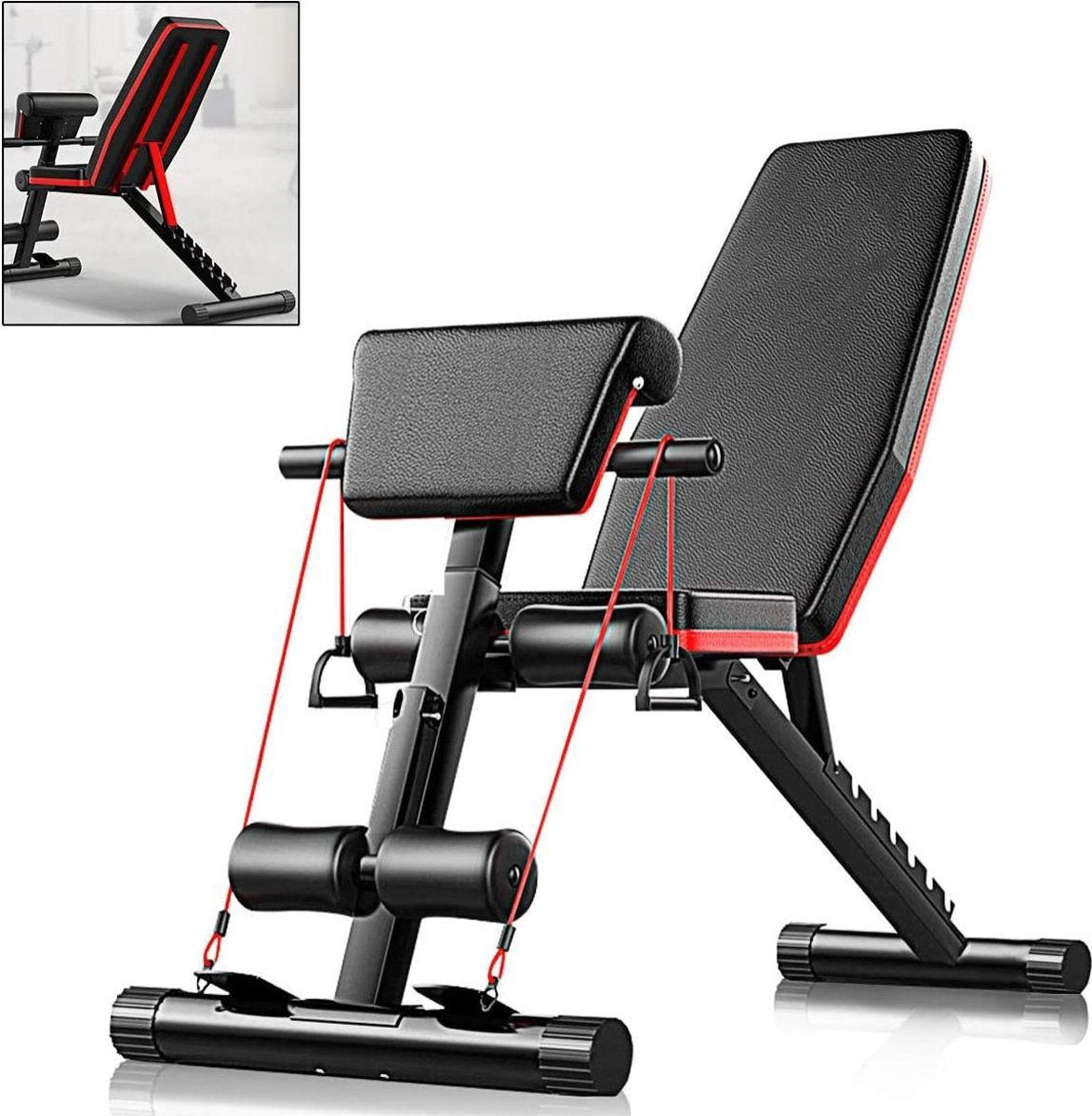 Sportbankje - Sportstoel - Fitness bankje - Halterbankje - Halters - Fitness - Sporten - GYM - Gymbankje - Bankje - Inclusief weerstandsbanden - Resistance bands - NEW MODEL - LIMITED EDITION