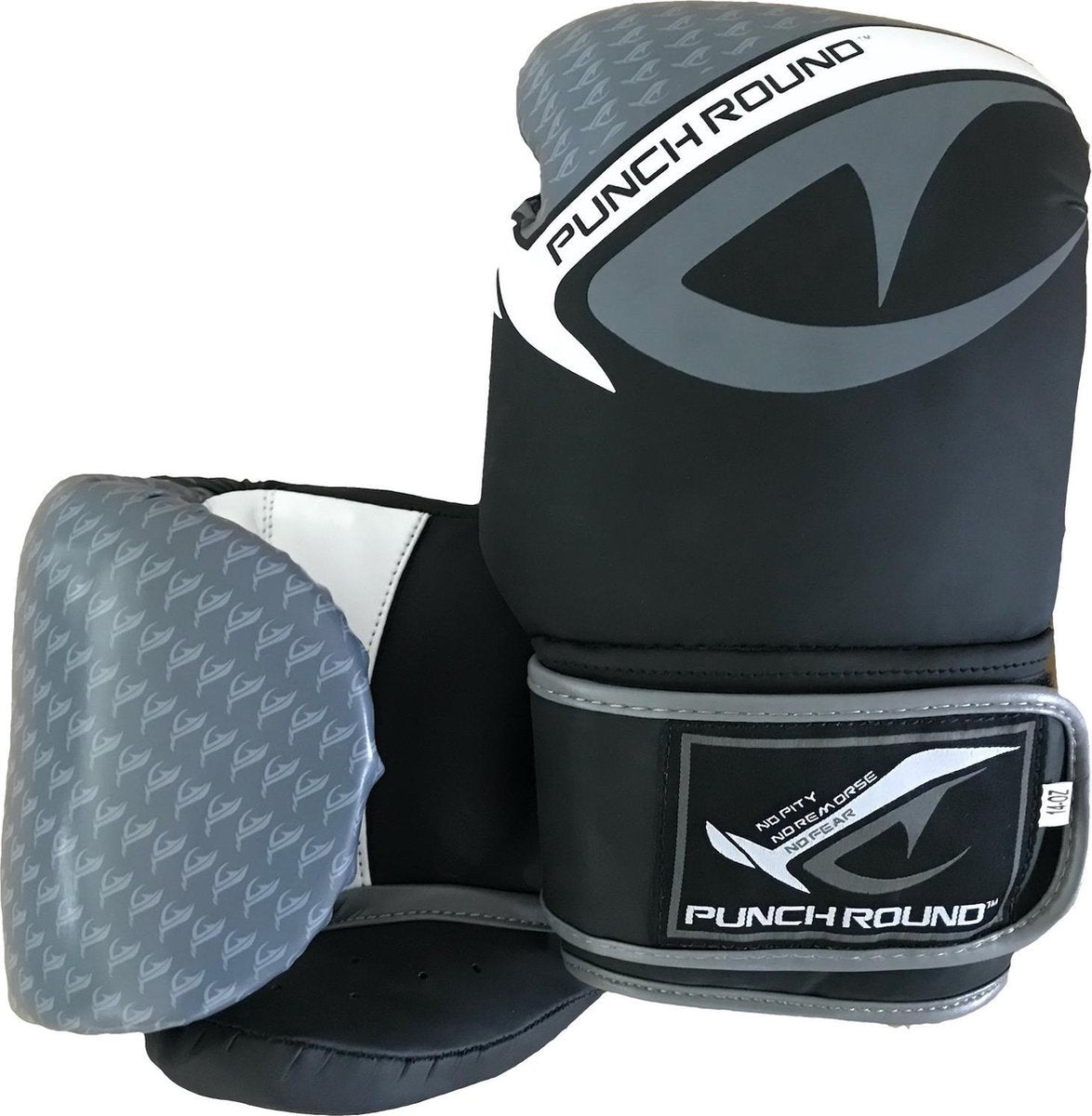 Punch Round No-Fear Bokshandschoenen Zwart Grijs 10 OZ Bokshandschoenen