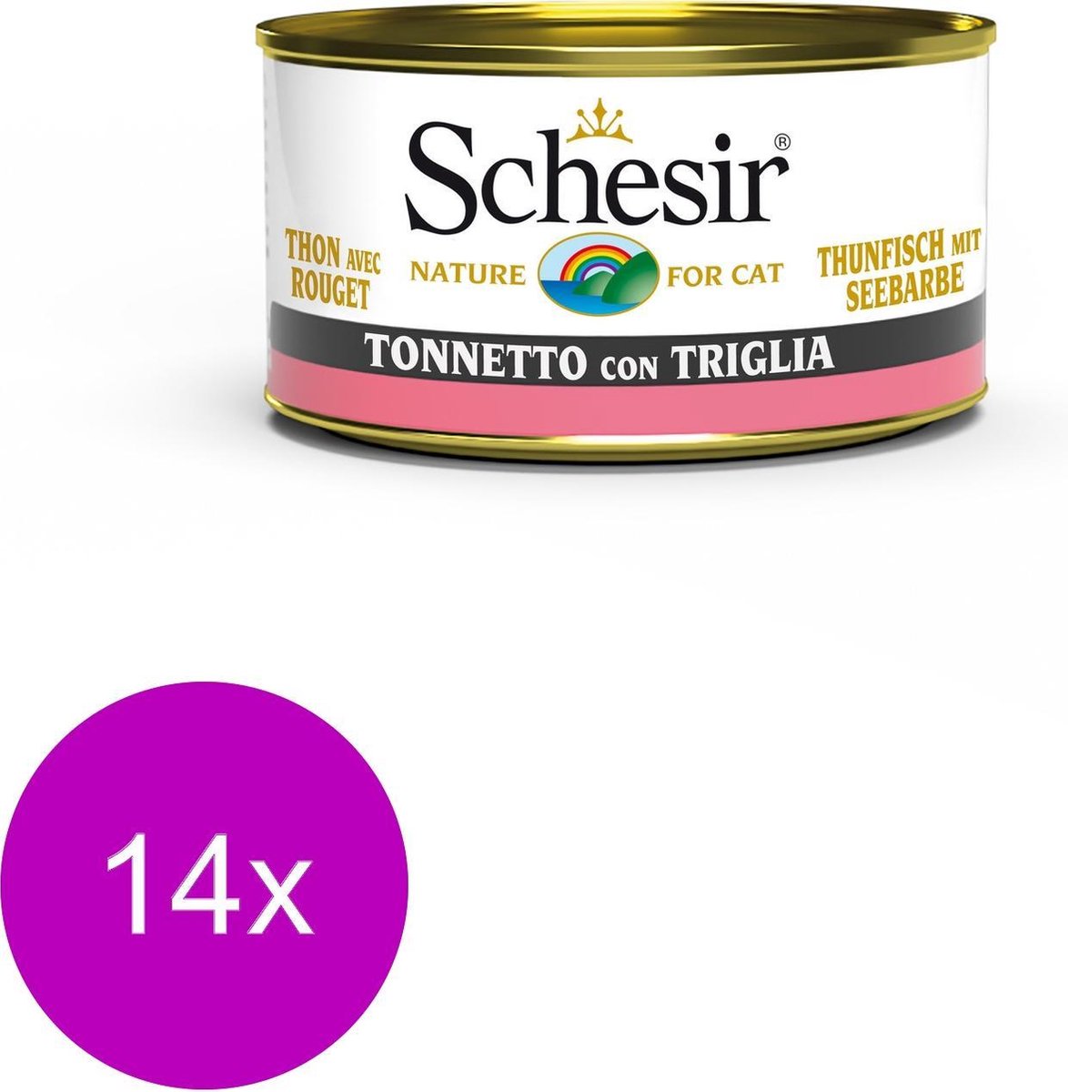 Schesir Kat Blik Ocean - Kattenvoer - 14 x Tonijn Zeebarbeel 85 g