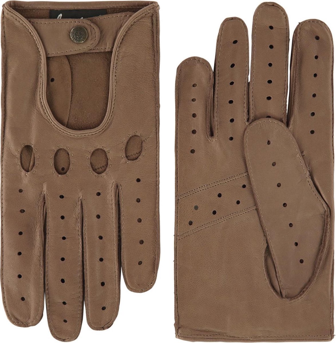 Leren autohandschoen voor heren model Miami Color: Canvas