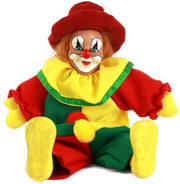 Clownspop met hoed rood/geel/groen