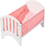 howa Poppenbedje hout  "Stars" wit / roze 2140