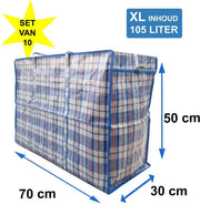 MixMamas Big Shopper / Opbergtas / Waszak XL 70x50cm Set van 10 Blauw