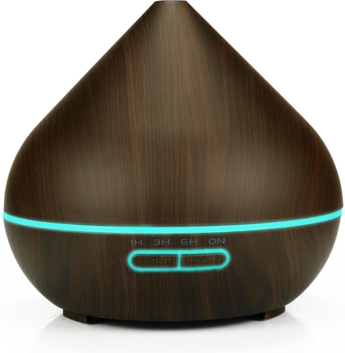 CareScent Aroma Diffuser 400ml Donker Hout | Luchtbevochtiger voor Aromatherapie | Etherische Olie Diffuser | Aroma Vernevelaar | LED Verlichting