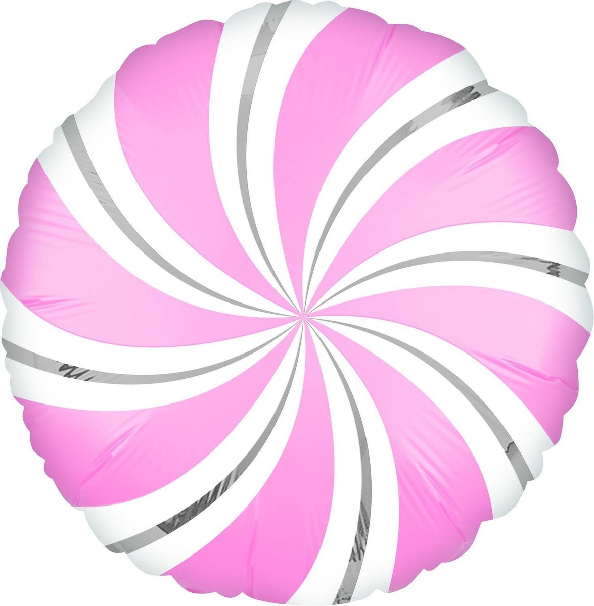 Anagram Folieballon Candy Swirls 30 Cm Roze/wit