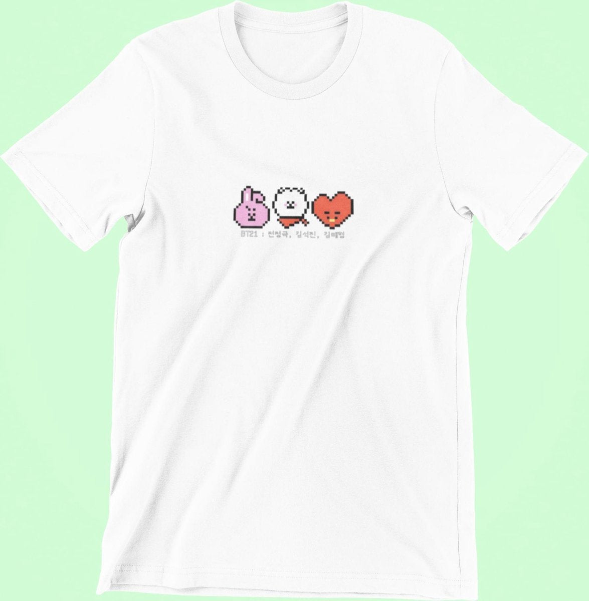 BT21 BTS Pixel Art T-Shirt | Cute Kpop Merchandise | Bangtan Boys Army | TATA RJ Cooky | Wit Maat XL