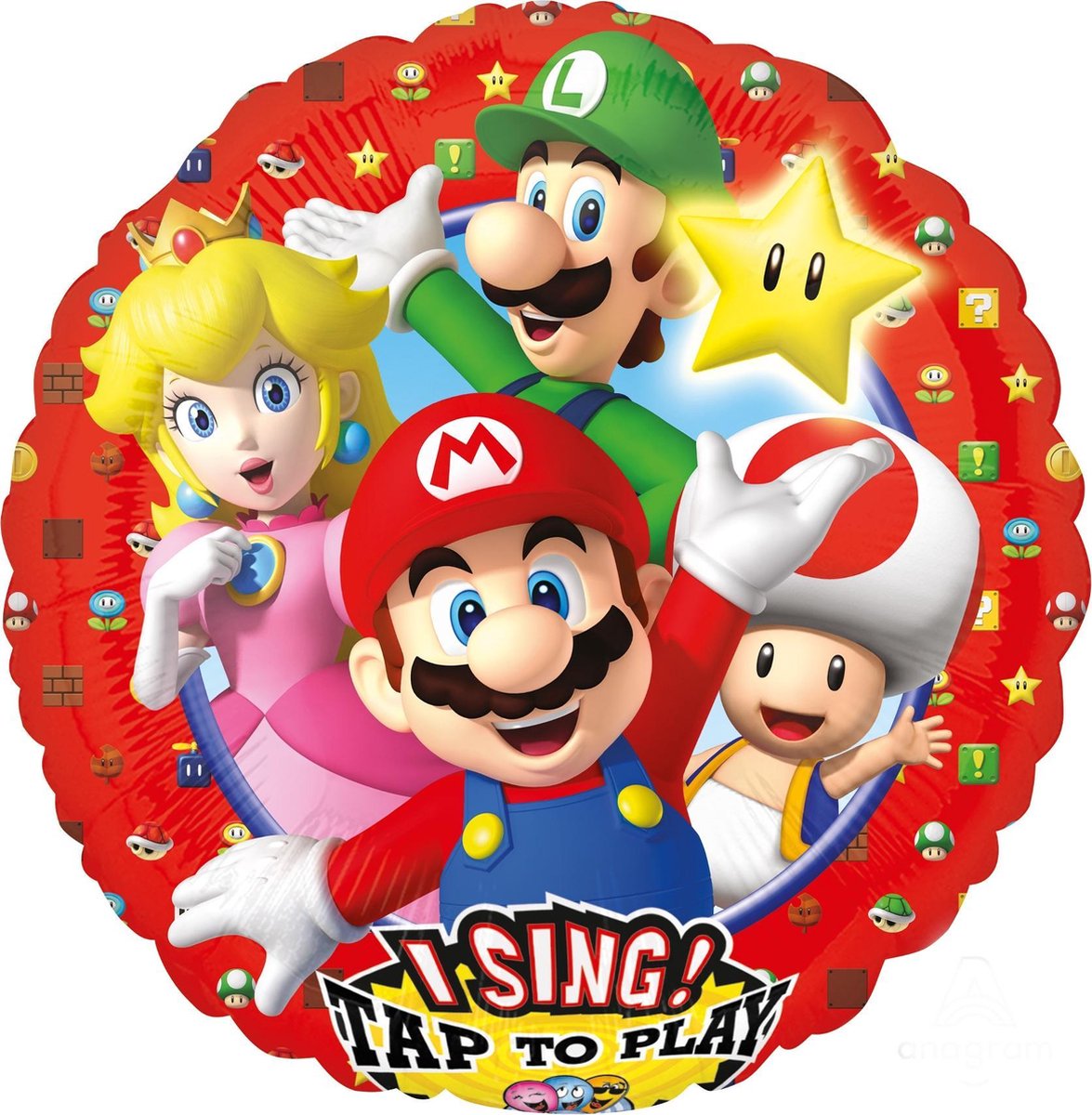 AMSCAN - Aluminium muzikale Super Mario Bros ballon - Decoratie > Ballonnen