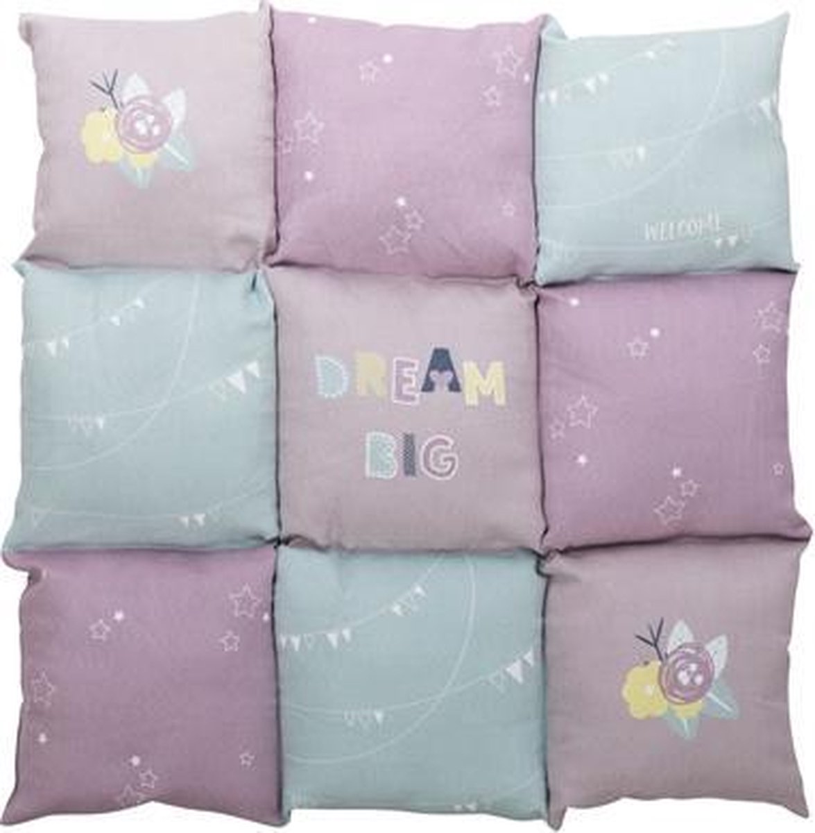 Trixie hondenmat junior patchwork lila / mintgroen / roze - 60x60 cm - 1 stuks