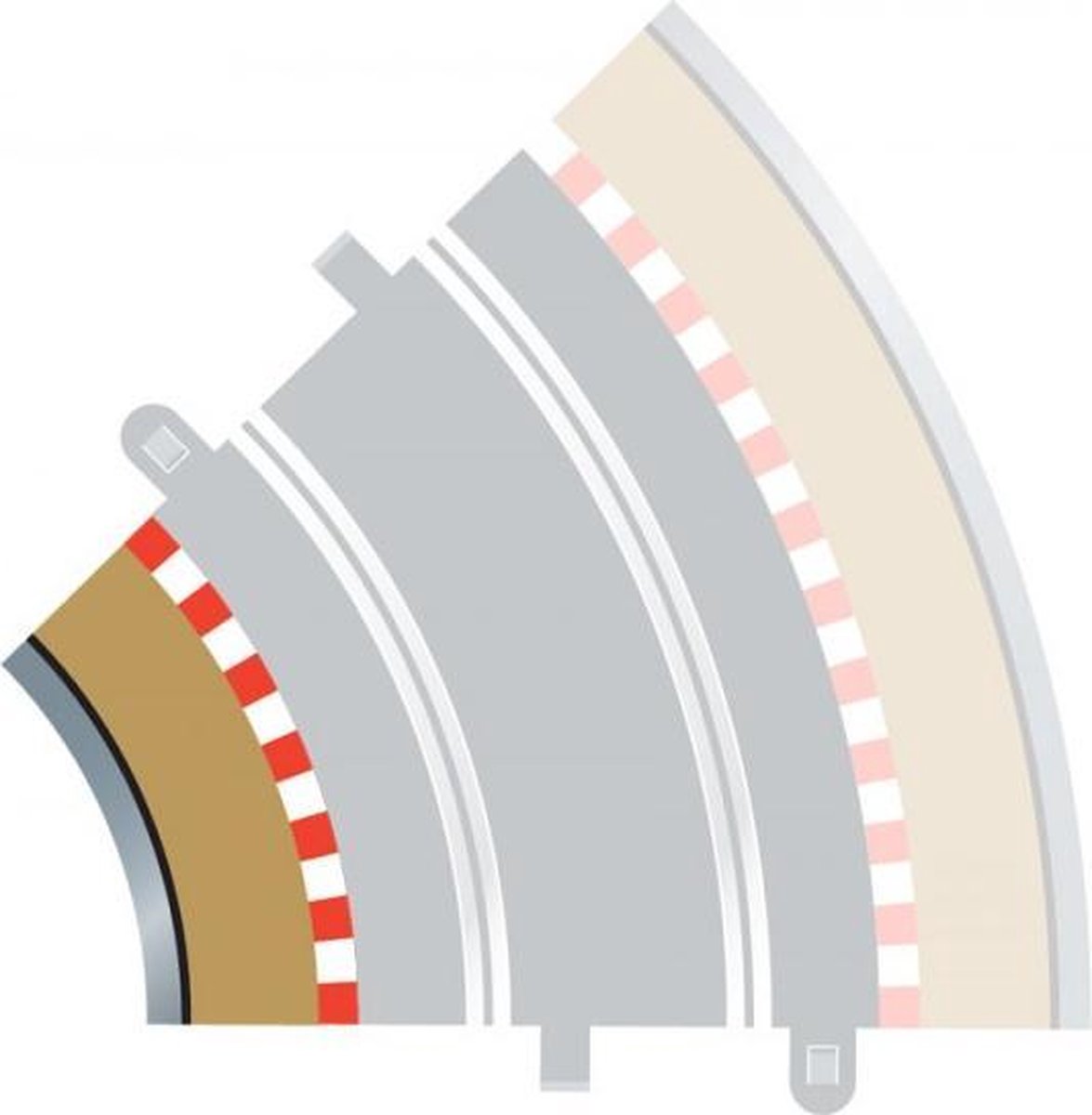 Scalextric - Radius 2 Curve Inner Borders 45° X 4 (Sc8225)