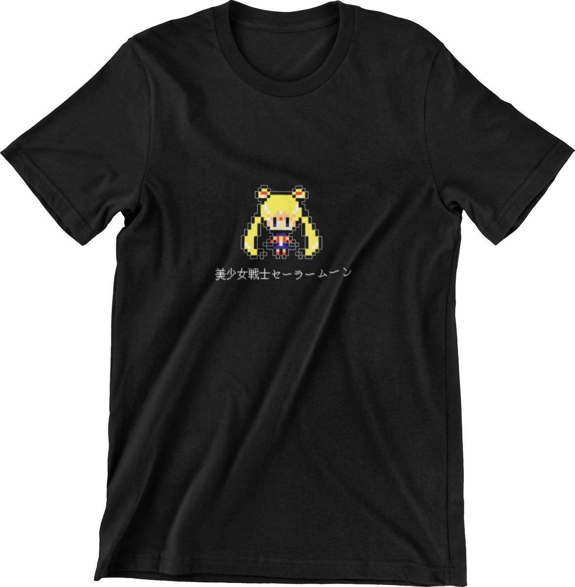 Sailormoon Usagi Pixel Art  T-Shirt | Bishoujo|  Japanse Anime Manga | Kawaii Cute | Zwart Maat M