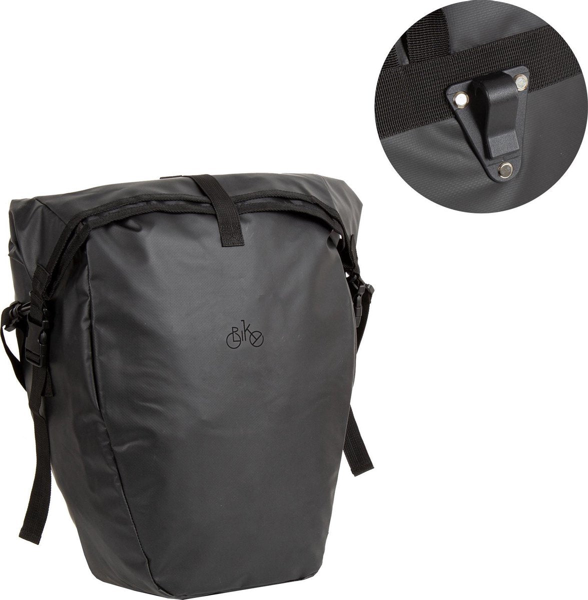 Bike -  Carbon - Planner -  Rolltop -  Fietstas - Waterafstotend PU materiaal - Zwart