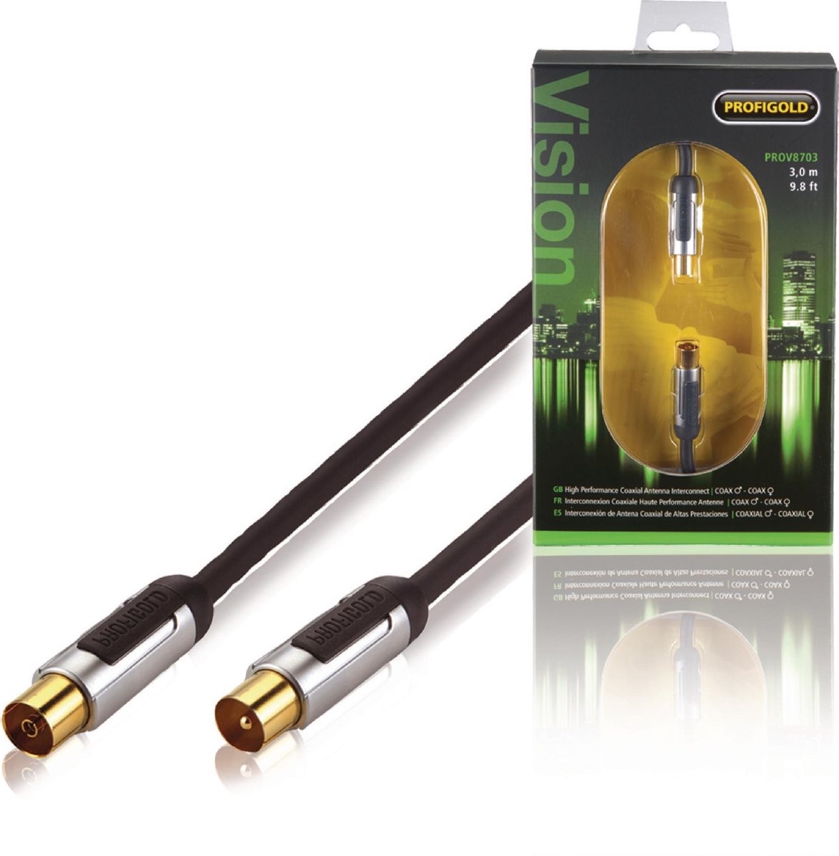 Profigold - Coax Kabel - zwart - 3 meter