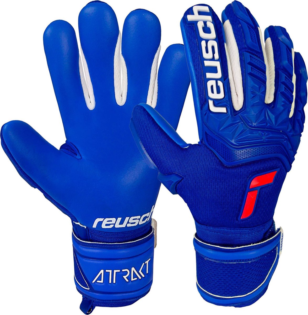 Reusch Attrakt Freegel Keepershandschoenen - Maat 4 Kinderen - blauw/wit/rood
