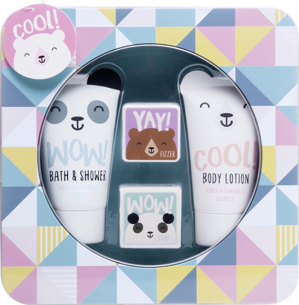 Treffina Badgeschenkset Junior Happy Friends 3-delig Wit
