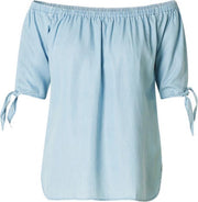 YESTA Lana Blouse - Bleach Blue Denim - maat 2(50)