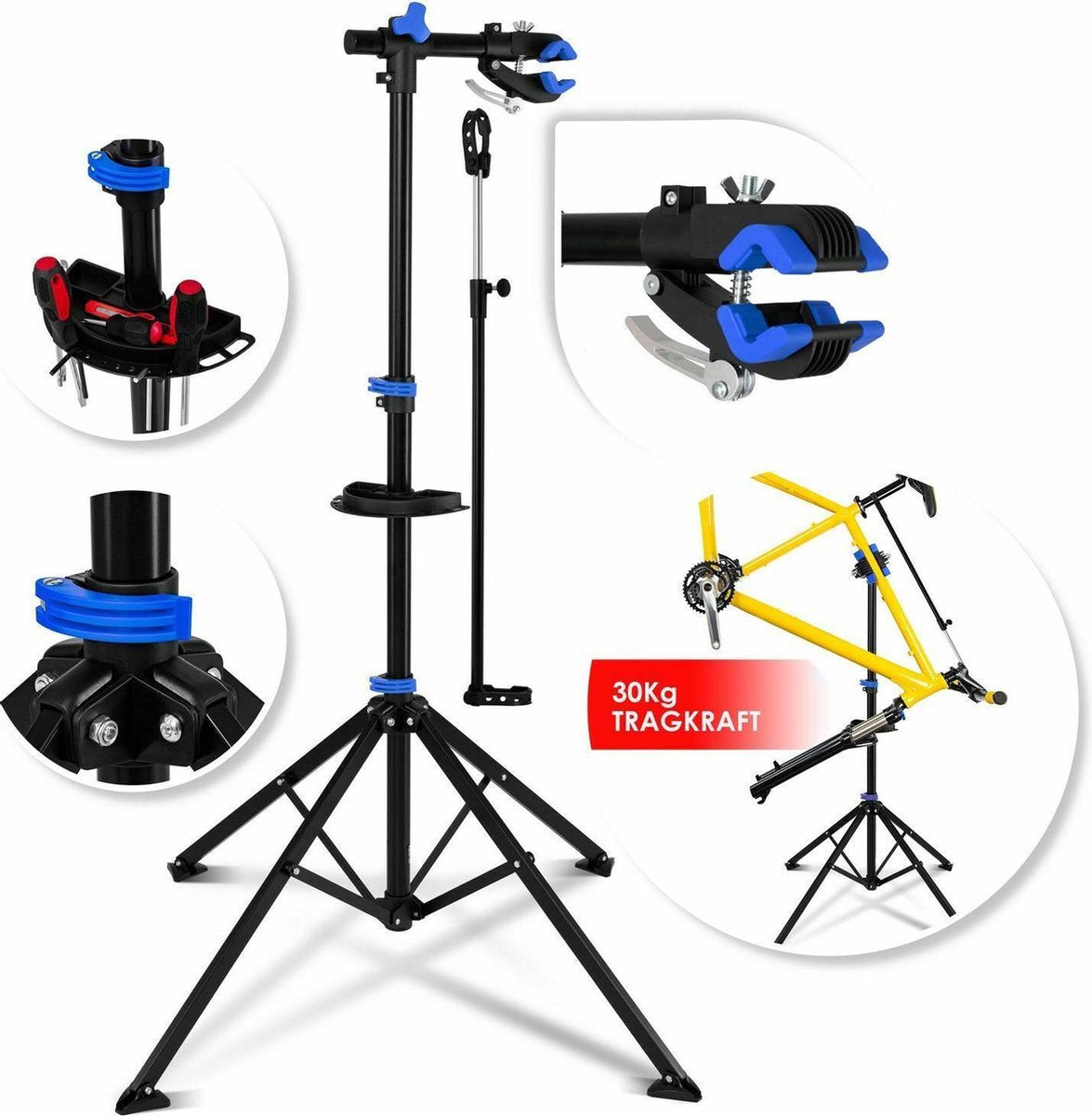 Professional®   Sterke Fiets montagestandaard  - Universele-  Fietsreparatie Racefiets / MTB- in hoogte verstelbaar tot 30 kg 