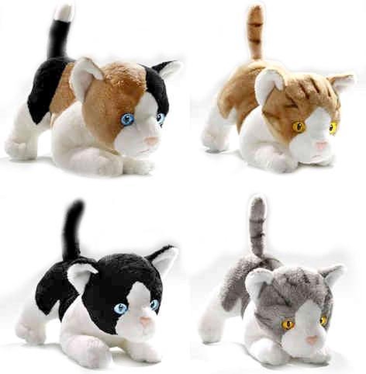 Bicolini Knuffel 4x Gesorteerde Kortharige Katjes 18 Cm
