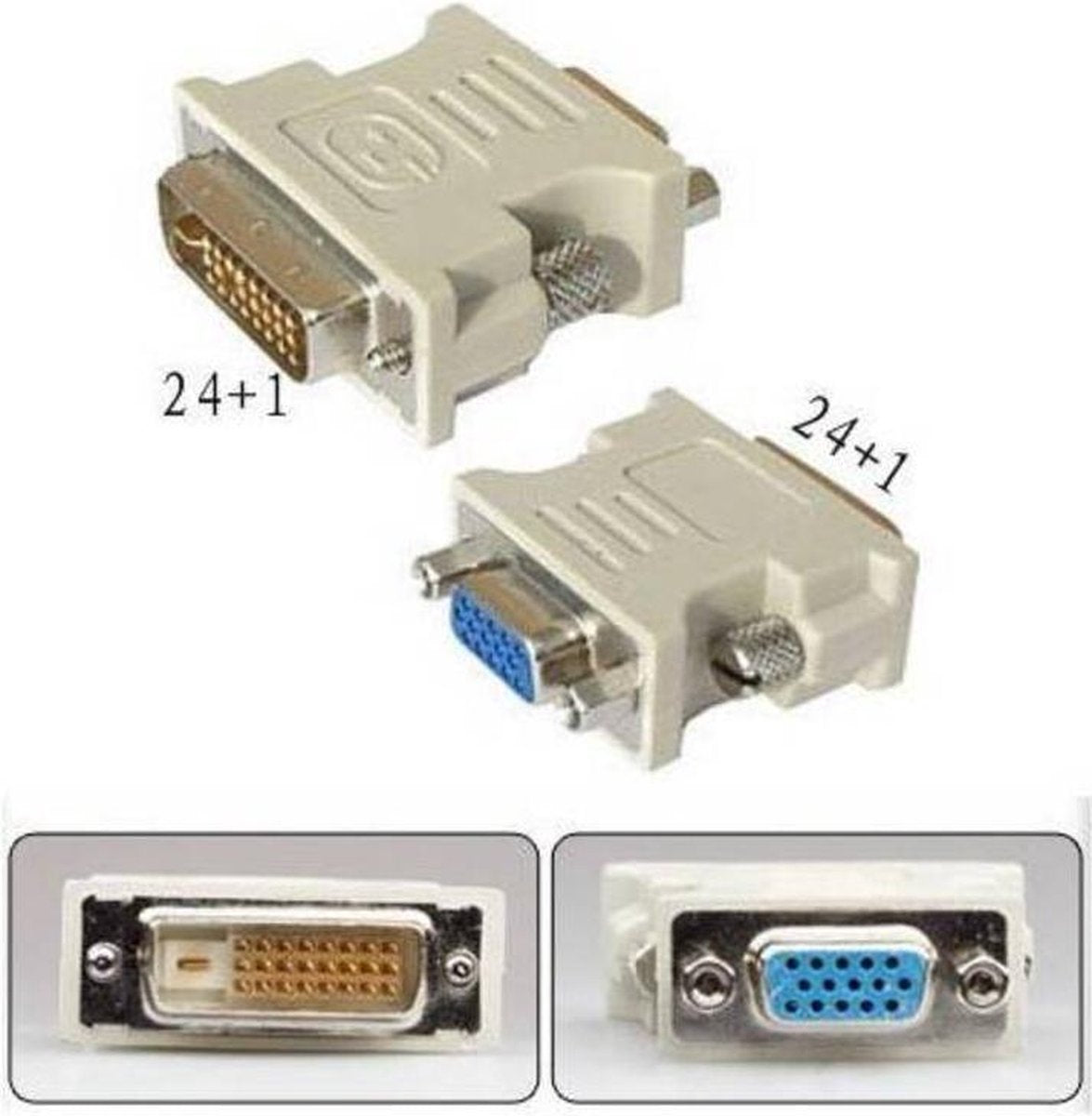 HDTV M/V Video Adapter/Converter - DVI Man 24 + 1 Pin naar VGA-Vrouwelijk - Grijs