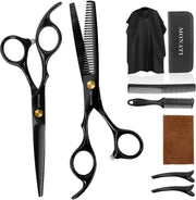Monati Professionele RVS Kappersschaar set - 17 CM Kapperschaar en Uitdunschaar - zwart