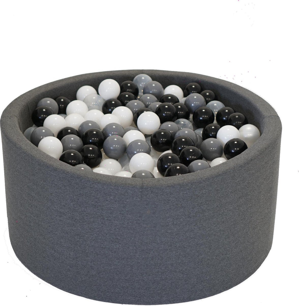 Ballenbak Donker grijs 90x40 met 250 ballen Zwart