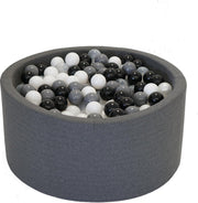Ballenbak Donker grijs 90x40 met 250 ballen Zwart