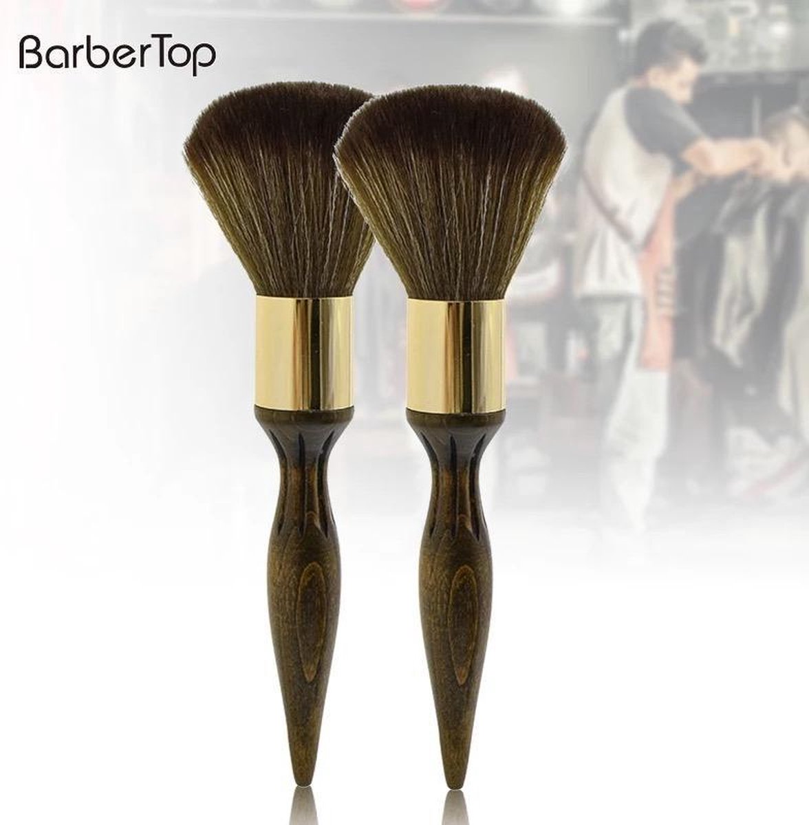 Cazon ® Luxe Scheerkwast / Nekkwast / Professionele Barber Brush/ Kapper / Langere model - Borstelreiniger