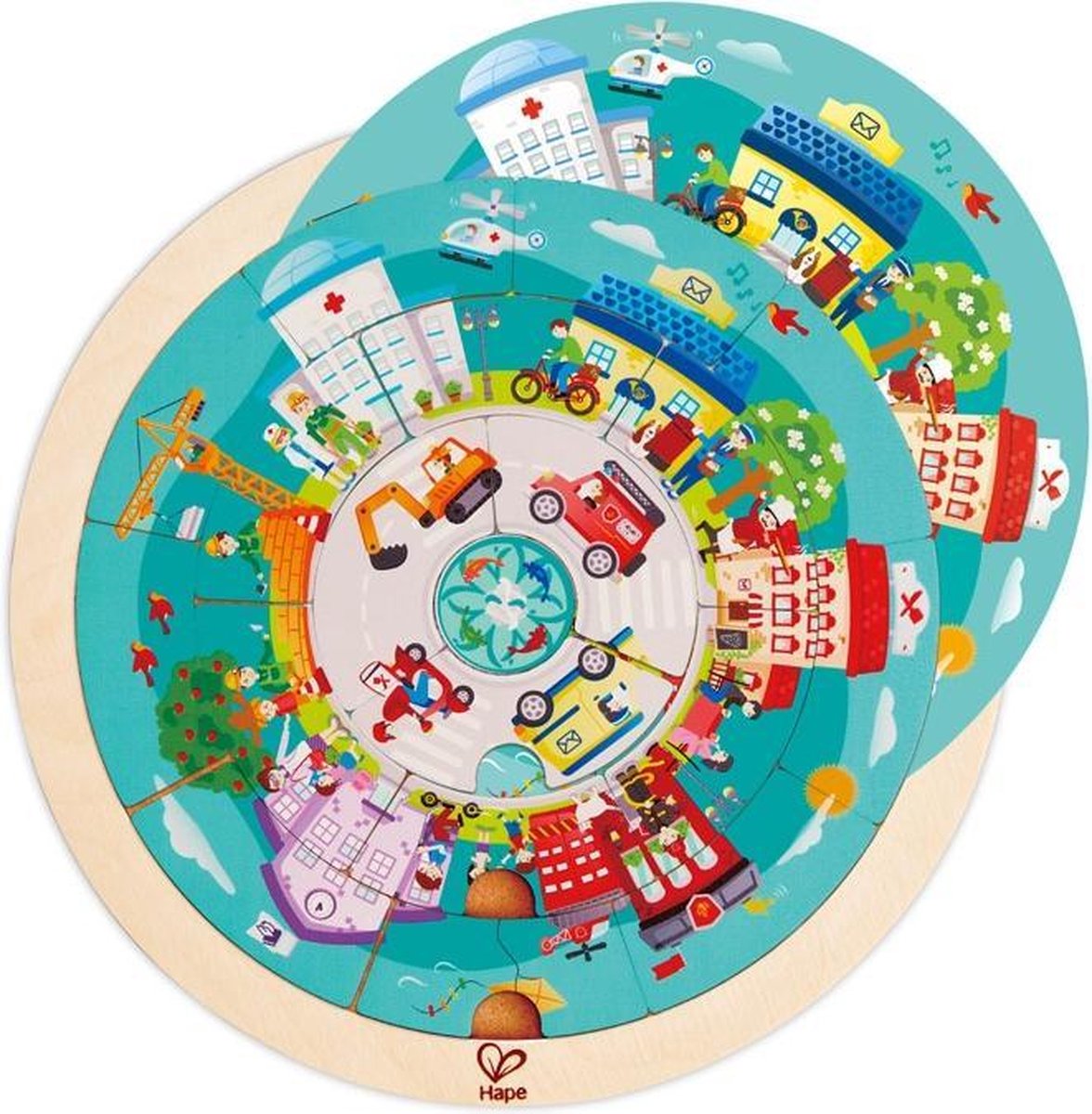 Puzzel met beroepenrotonde