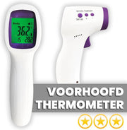 Infrarood Thermometer  |  Koortsthermometer  |  Contactloze voorhoofd thermometer voor: lichaam - baby - volwassenen en objecten