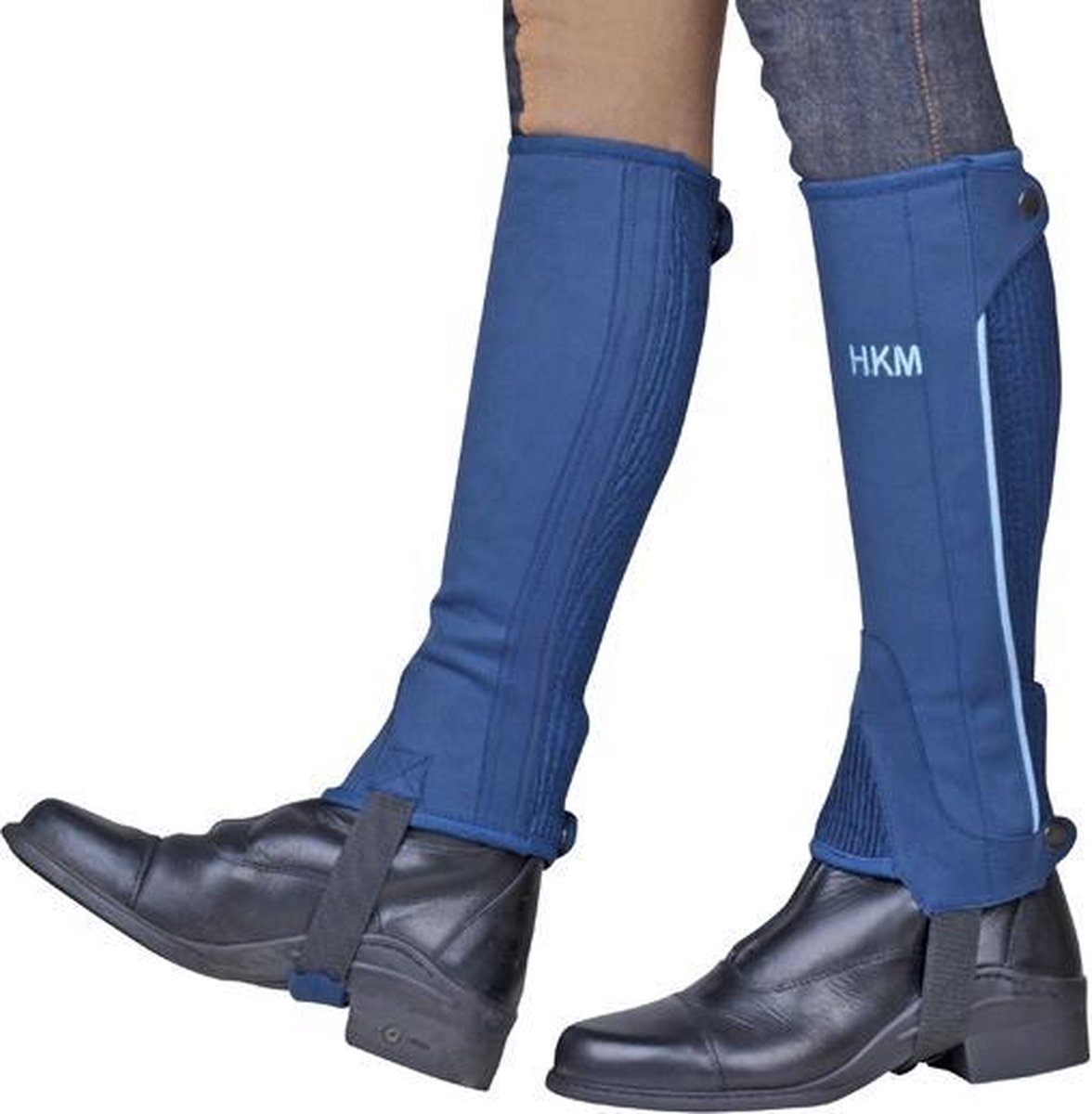 HKM Minichaps -Special- kunstleder blauw/babyblauw XS